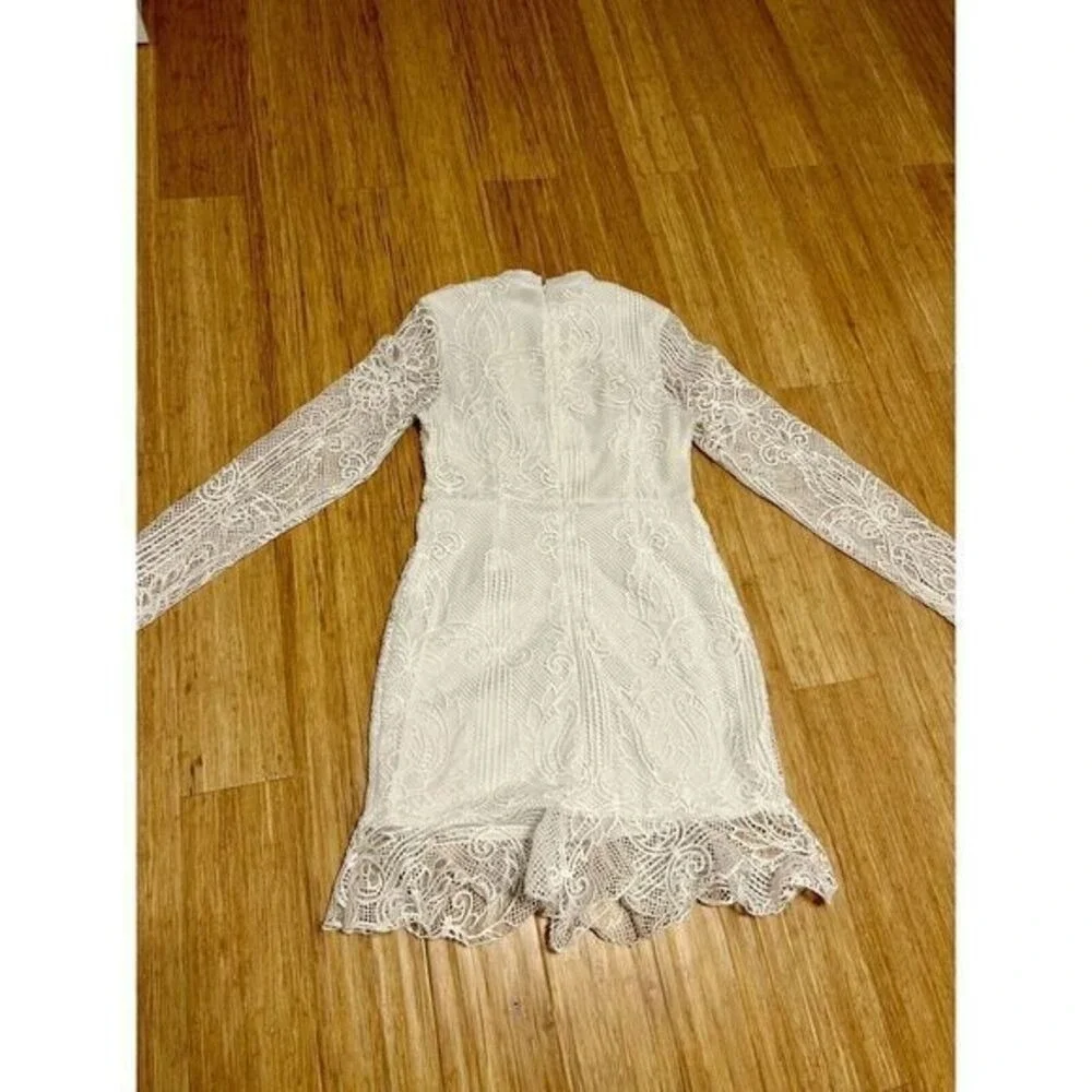 Pretty little thing sz 10 bodycon white crochet lace girlhoodcore romantic Fairy